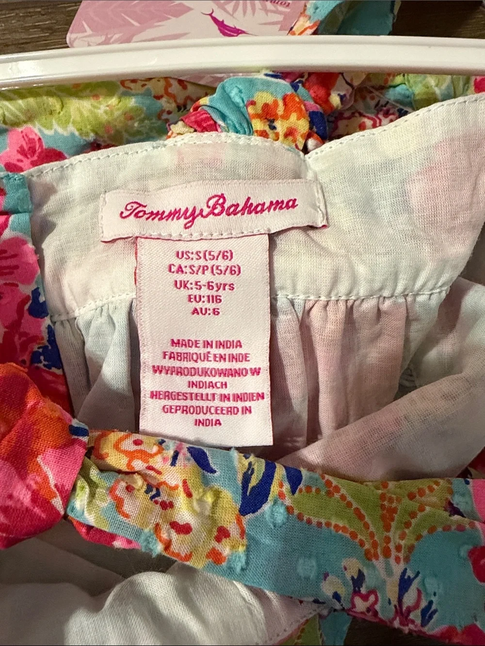 Tommy Bahama Set - Girls 5/6 Floral Multicolor Outfit - Pink, Turquoise, Yellow